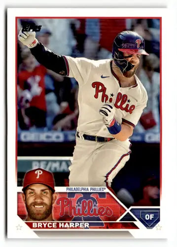 Original gloss Bryce Harper baseball card from 2023 Topps simply sandoval Phillies ID 50009