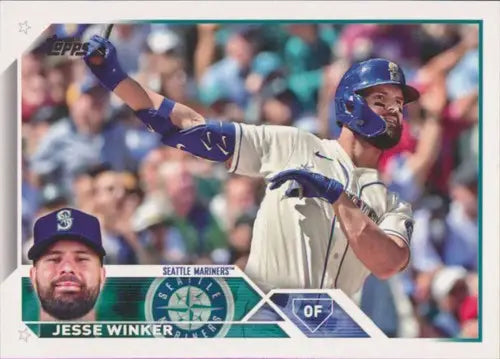 Original gloss Jesse Winker baseball card 2023 Topps NM-MT Mariners ID 58154
