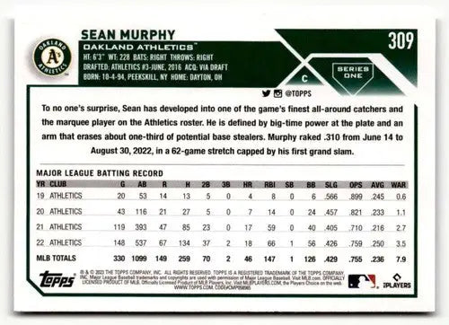 2023 Topps #309 Sean Murphy NM ID:50636 - Baseball Card Single
