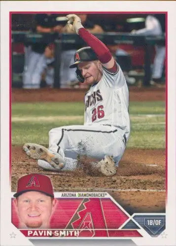 2023 Topps Pavin Smith baseball card with original gloss, Pavin Smith NM-MT error