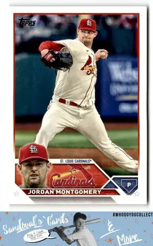 2023 Topps Jordan Montgomery baseball card with original gloss displayed