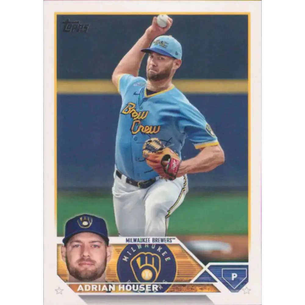 2023 Topps #323 Adrian Houser NM-MT Milwaukee Brewers Baseball Card - Baseball Card Single