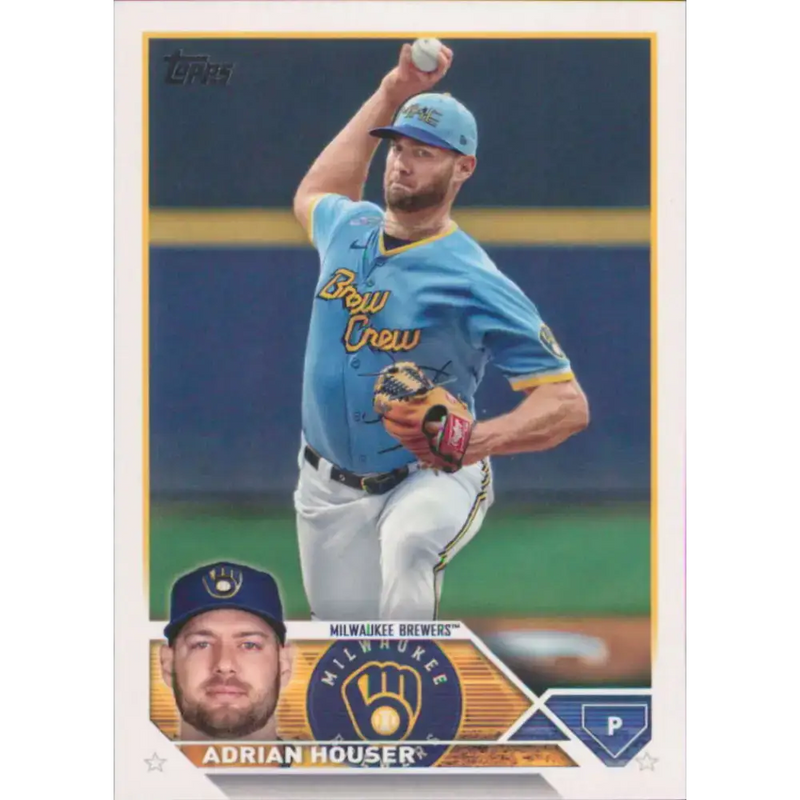 2023 Topps #323 Adrian Houser NM-MT Milwaukee Brewers Baseball Card - Baseball Card Single