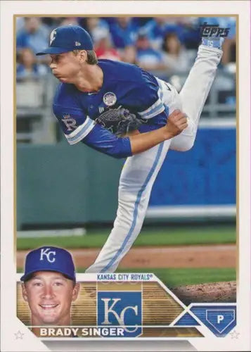 Original gloss Brady Singer baseball card 2023 Topps NM-MT Royals ID 56825