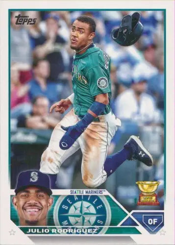 Original gloss Julio Rodriguez baseball card 2023 Topps NM-MT Mariners ID 57993