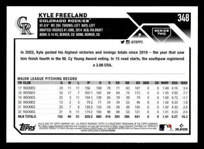 2023 Topps #348 Kyle Freeland - Baseball Card Single