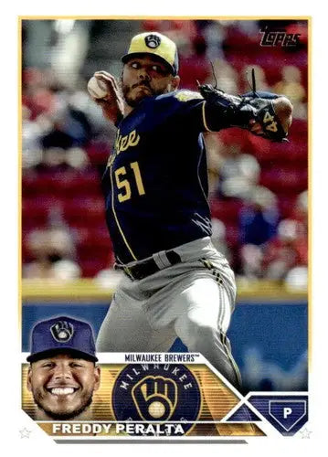 2023 Topps #353 Freddy Peralta NM-MT Brewers ID:57158 - Baseball Card Single