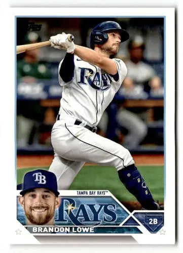 Original gloss Brandon Lowe baseball card from 2023 Topps #36 featuring Simply Sandoval