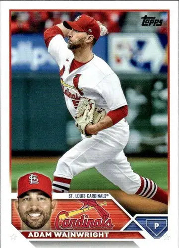 Original gloss Adam Wainwright baseball card 2023 Topps NM-MT Cardinals ID 76183