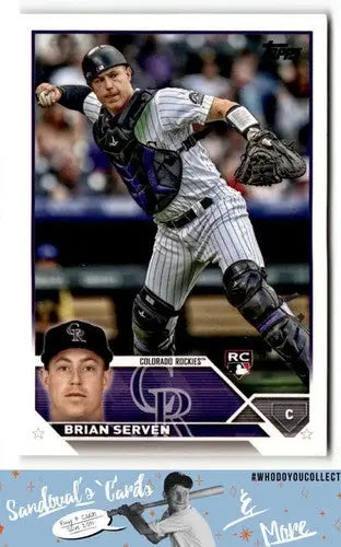 2023 Topps baseball card featuring Brian Serven with original gloss, part of Simply Sandoval collection