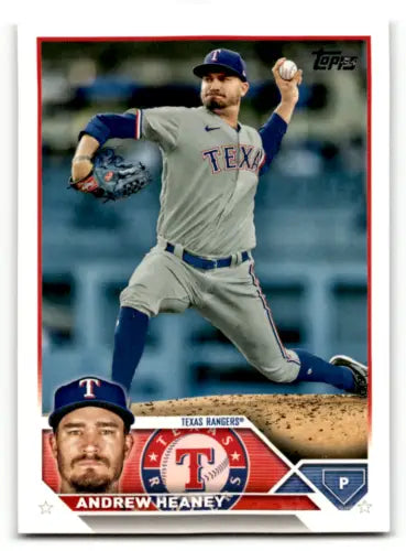 2023 Topps Andrew Heaney baseball card with original gloss featuring simply sandoval detail