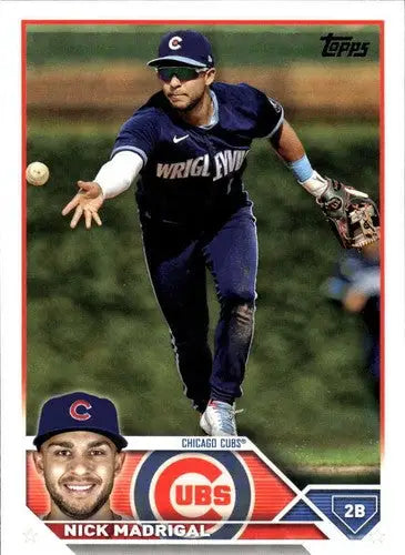 Original gloss 2023 Topps Nick Madrigal baseball card NM-MT Cubs ID 56449