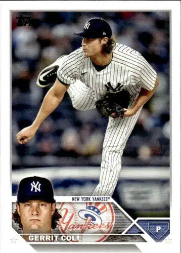 Gerrit Cole baseball card with original gloss from 2023 Topps NM-MT Yankees