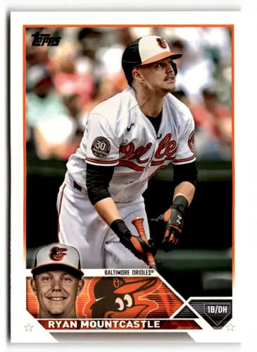 Original gloss Ryan Mountcastle baseball card from 2023 Topps #47 Orioles collection
