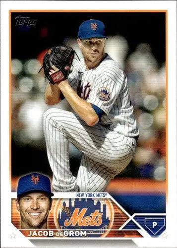 Jacob deGrom baseball card with original gloss in 2023 Topps NM-MT Mets product