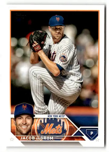 Original gloss Jacob deGrom New York Mets trading card from 2023 Topps series