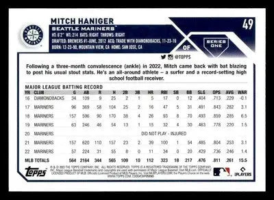 2023 Topps #49 Mitch Haniger - Baseball Card Single