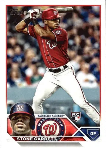 Original gloss baseball card of Stone Garrett from 2023 Topps Rookie Nationals