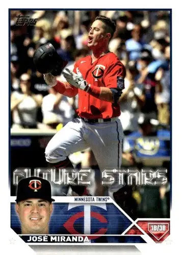 Original gloss Joseph Miranda baseball card 2023 Topps NM-MT Twins ID 55427