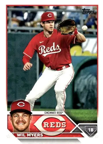 Original gloss Wil Myers baseball card 2023 Topps NM-MT Reds ID 56706