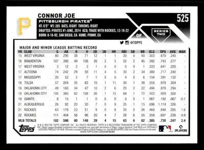 2023 Topps #525 Connor Joe - Baseball Card Single