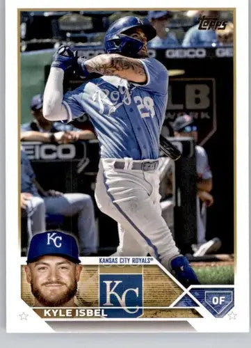 Original gloss Kyle Isbel baseball card 2023 Topps #578 NM-MT Royals ID 55429