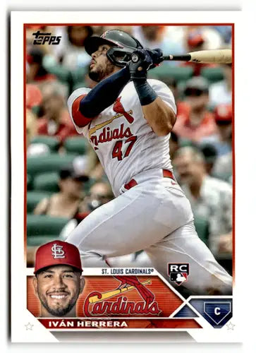 Iván Herrera 2023 Topps rookie card with original gloss, mint RC near mint condition