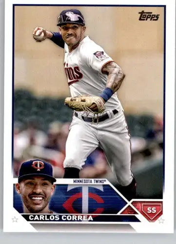 2023 Topps Carlos Correa baseball card with original gloss, NM-MT Twins ID 56724