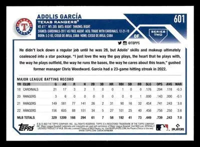 2023 Topps #601 Adolis García - Baseball Card Single