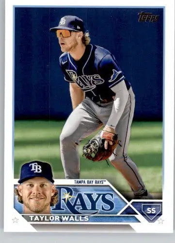 Original gloss Taylor Walls baseball card 2023 Topps NM-MT Rays ID 55449