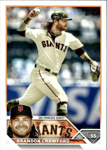 Brandon Crawford baseball card with original gloss in NM-MT condition from 2023 Topps