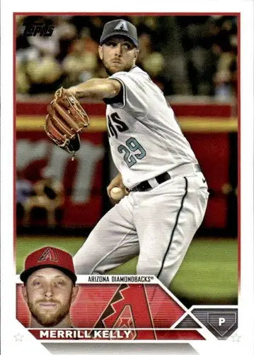 Merrill Kelly baseball card with original gloss, 2023 Topps NM-MT Diamondbacks