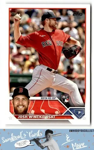 Baseball card featuring Josh Winckowski from 2023 Topps with original gloss and Simply Sandoval