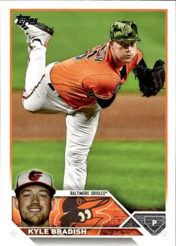 2023 Topps Kyle Bradish baseball card with original gloss, NM-MT Orioles ID 58149