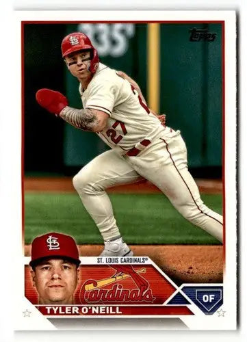 2023 Topps Tyler ONeill baseball card with original gloss featuring Tyler O’Neill and Simply Sandoval