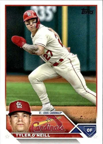 Original gloss Tyler O’Neill NM-MT baseball card from 2023 Topps #79 Cardinals