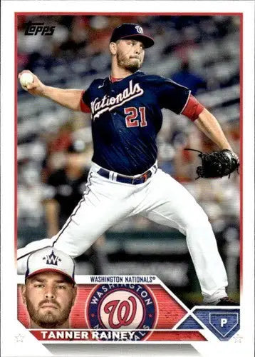 2023 Topps #80 Tanner Rainey NM-MT Nationals ID:49777 - Baseball Card Single