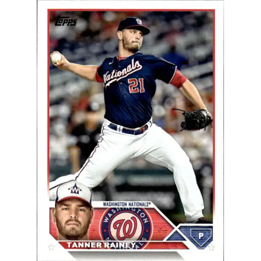 2023 Topps #80 Tanner Rainey NM-MT Washington Nationals Baseball Card - Baseball Card Single
