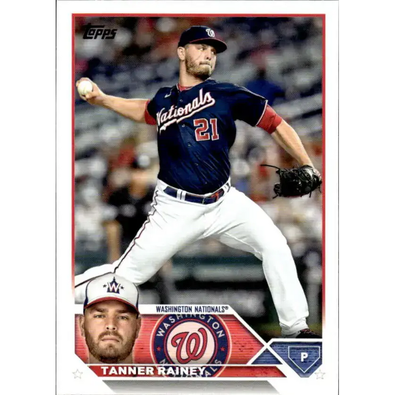 2023 Topps #80 Tanner Rainey NM-MT Washington Nationals Baseball Card - Baseball Card Single