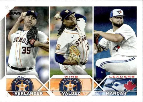 2023 Topps #82 Framber Valdez/Justin Verlander/Alek Manoah NM-MT ID:49574 - Baseball Card Single