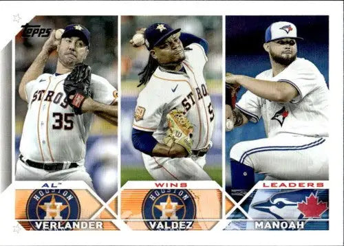 2023 Topps #82 Framber Valdez/Justin Verlander/Alek Manoah NM-MT ID:586 ID:58667 - Baseball Card Single
