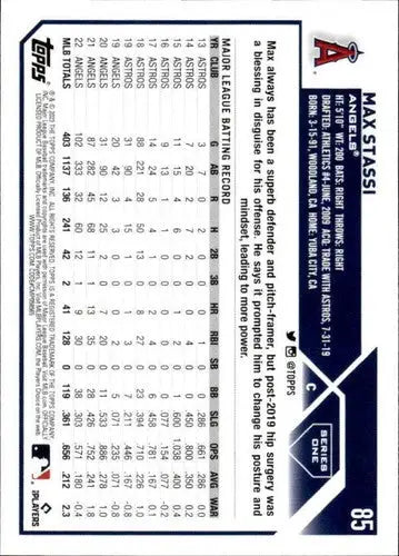 2023 Topps #85 Max Stassi NM-MT Angels ID:49641 - Baseball Card Single