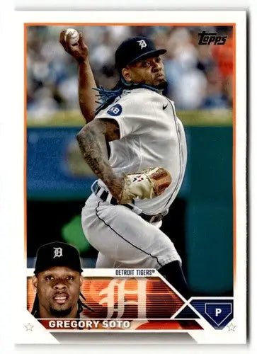 Baseball card of Gregory Soto with original gloss from 2023 Topps #86 Simply Sandoval