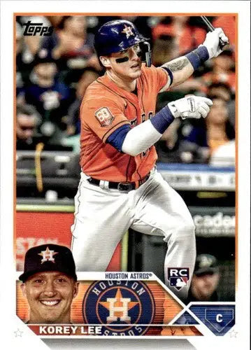 Baseball trading card featuring Korey Lee of the Houston Astros, 2023 Topps NM-MT rookie