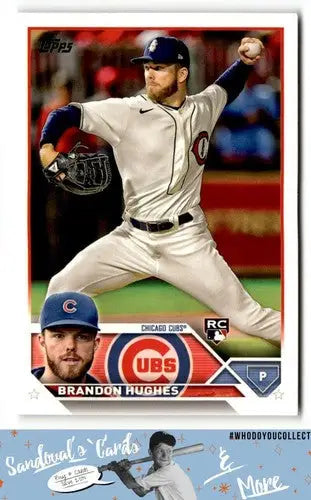 2023 Topps Brandon Hughes baseball card with original gloss featuring Brandon Hughes and Simply Sandoval