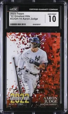 2023 Topps Aaron Judge #22GH-14 ’22 Greatest Hits Baseball CGC 10