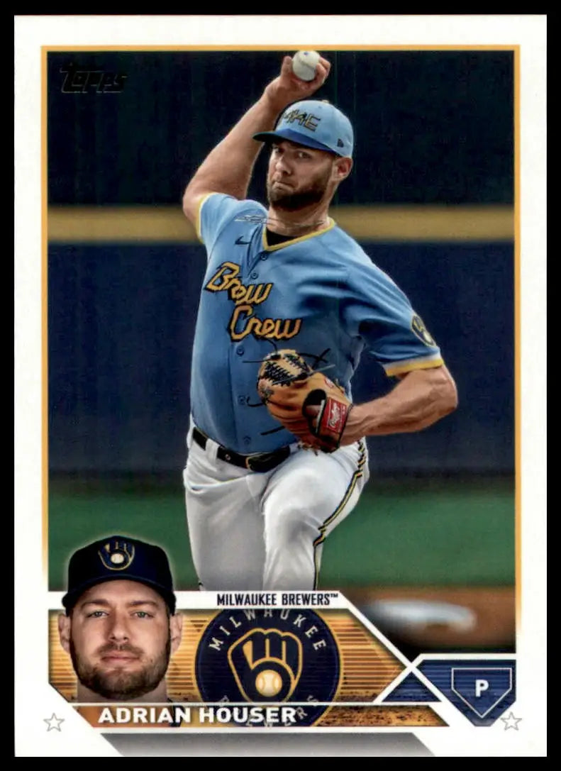 2023 Topps Adrian Houser 323 Milwaukee Brewers Baseball NM - Baseball Card Single