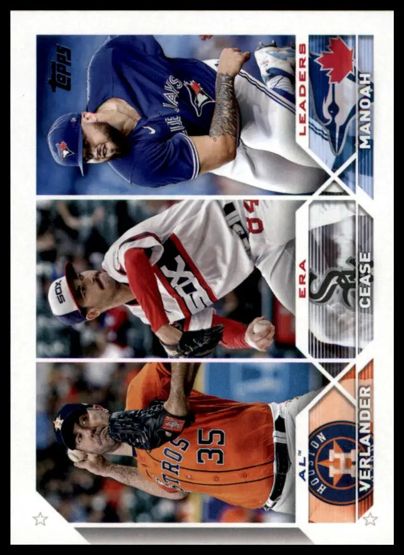 2023 Topps AL ERA Leaders (Justin Verlander / Dylan Cease / Alek Manoah) 311 NM - Baseball Card Single