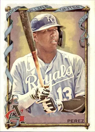 Salvador Perez baseball card from 2023 Topps Allen and Ginter mint Royals collection
