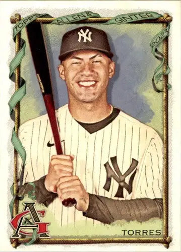 Original gloss baseball card of Gleyber Torres from 2023 Topps Allen Ginter collection